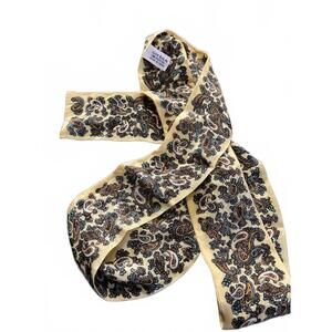 Elegant  Vintage 100% Silk Paisley Print Scarf - Made in Japan